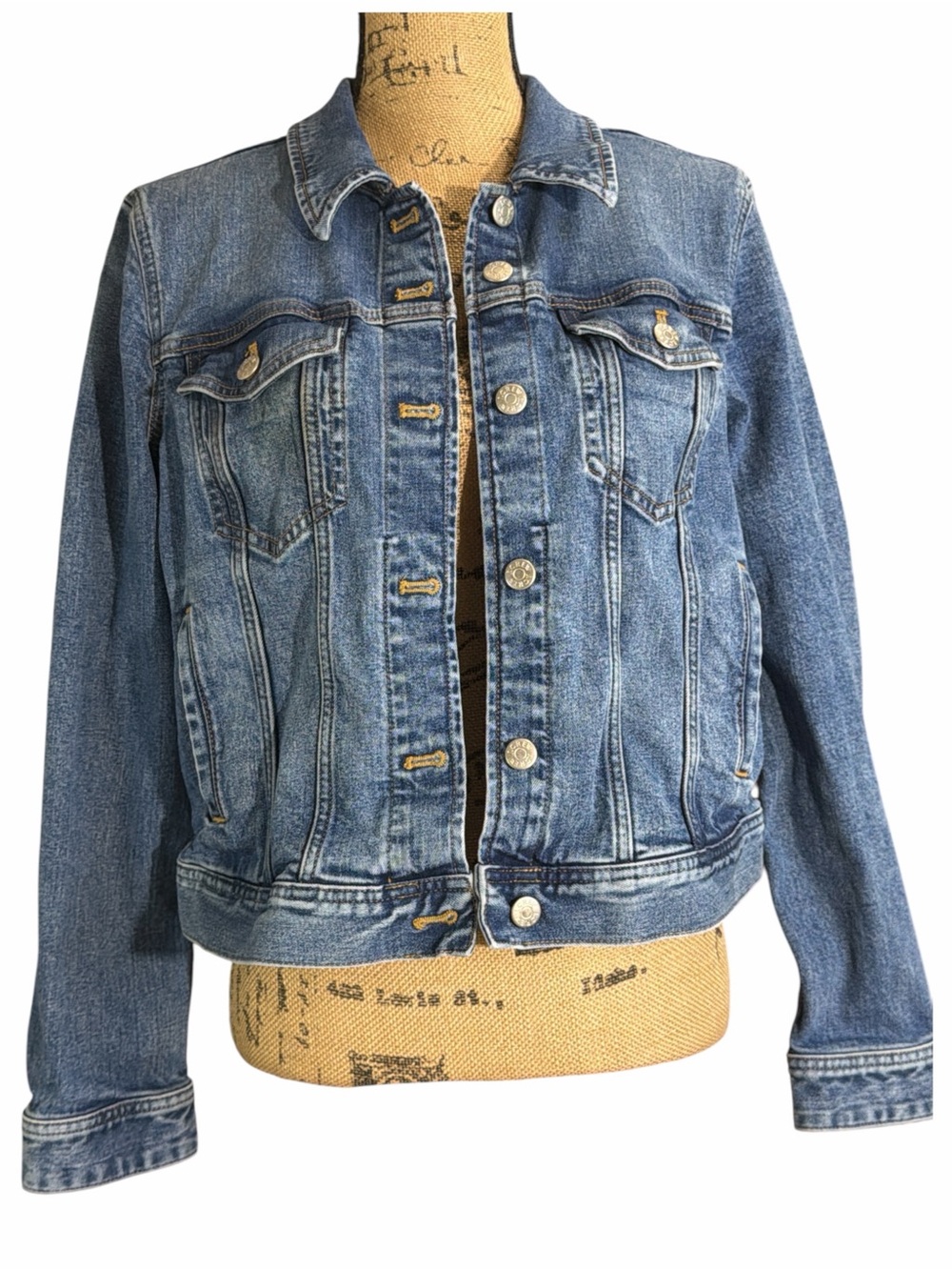 J. Crew Light-Med Wash Denim Jacket. size large